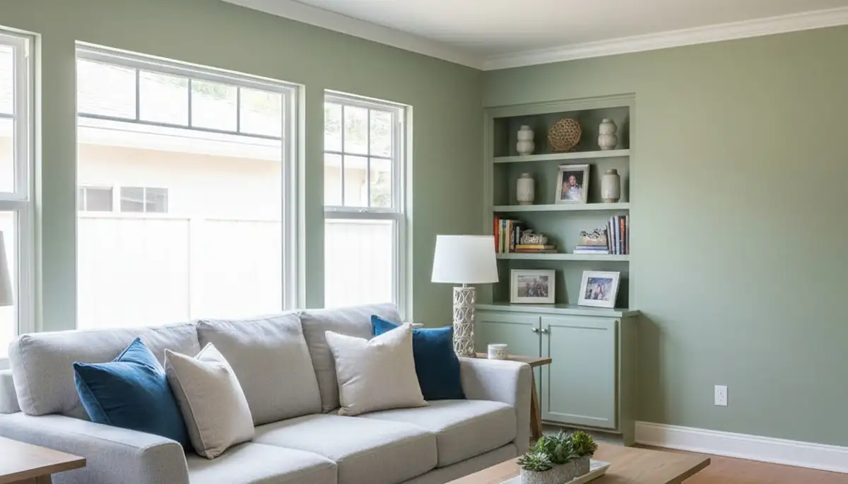Freshly painted Anaheim, CA living room with smooth walls and vibrant interior colors by expert house painters