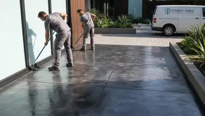 Professional concrete staining and floor finishing by house painters in Anaheim, CA