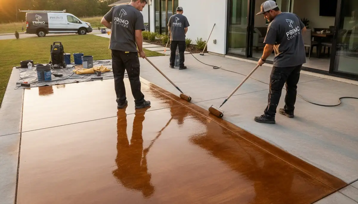 Professional concrete staining and floor finishing in Anaheim, CA by expert house painters