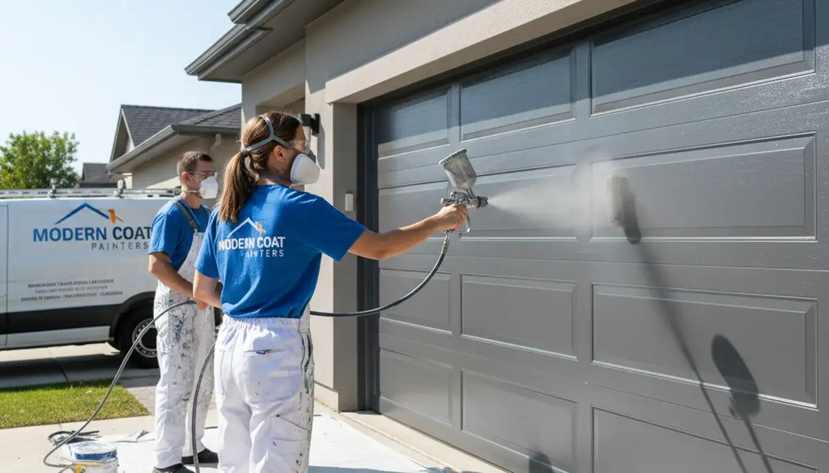 Professional garage door painting in Anaheim CA boosting curb appeal with durable exterior finishes