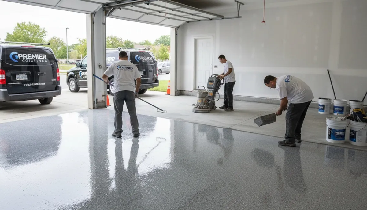 Professional epoxy garage floor coating in Anaheim, CA by local house painting experts