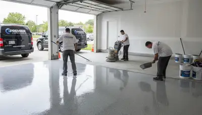 Professional epoxy garage floor coating in Anaheim, CA by local house painting experts