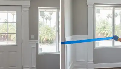 Professional interior trim painting with crisp lines in an Anaheim, CA home by expert house painters