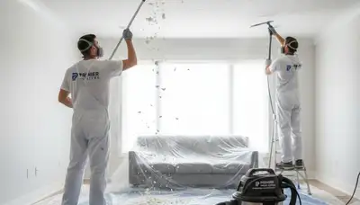 Expert popcorn ceiling removal by professional painters in Anaheim, CA home interior