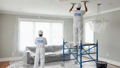 Professional popcorn ceiling removal in Anaheim, CA home by expert house painters