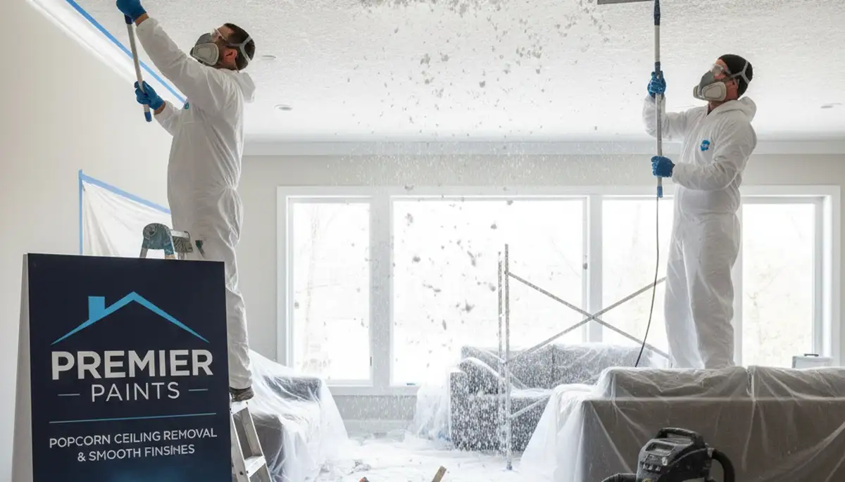 Professional popcorn ceiling removal by expert painters in Anaheim, CA home interior