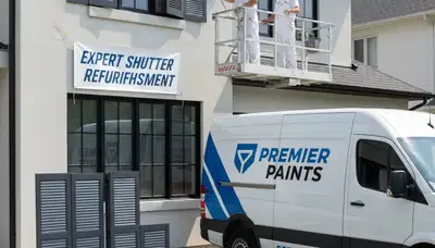 Professional exterior shutter painting in Anaheim, CA enhancing curb appeal and sun protection