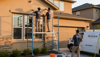 Professional stucco repair on Anaheim, CA home exterior by local house painting experts