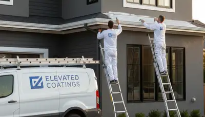 Professional trim and fascia painting on a home exterior in Anaheim, CA by expert painters